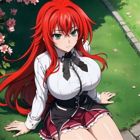 Rias Gremory Chica Anime Pelo Rojo Anime Dibujos Sensuales