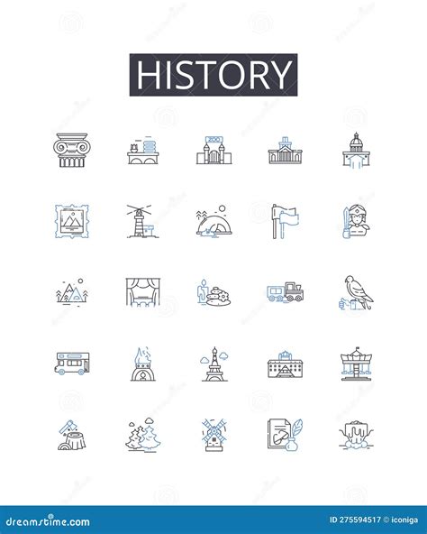 History Line Icons Collection. Culture, Legacy, Tradition, Timeline