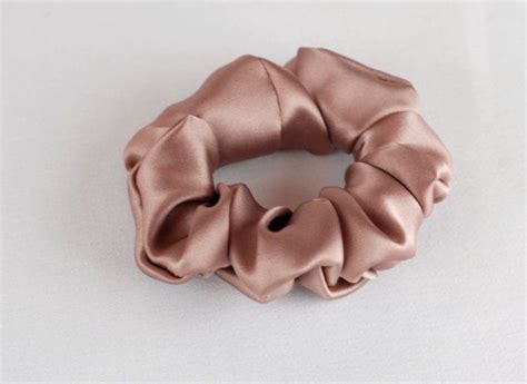 Pure Silk Hair Scrunchie Wild Rose Charmeuse Small Regular And