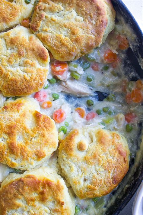 Skillet Chicken Pot Pie With Biscuits Kathryns Kitchen