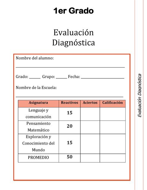 EvaluaciÓn Diagnostica 1° 2 ° 3° 4° 5° 6° Grado Primaria Imagenes Educativas