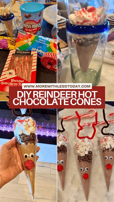 Reindeer Hot Chocolate Cones Easy DIY Gift From Your Kitchen