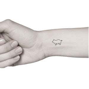 Pig Temporary Tattoo / Pig Outline Tattoo - Etsy