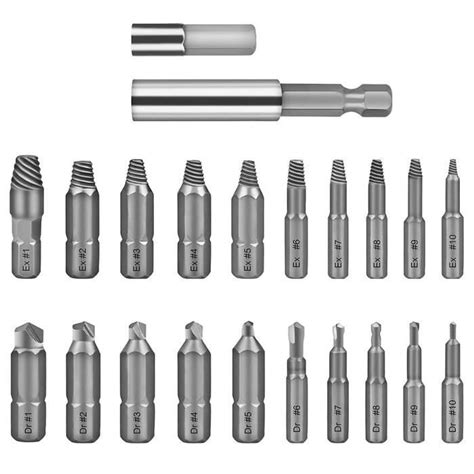 Ensemble d extracteur de vis filetage cassé 22pcs et embout d