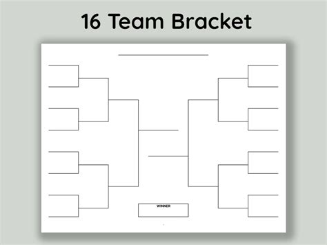 Sports Bracket Printable 8 16 32 Team Bracket Tournament Etsy Uk