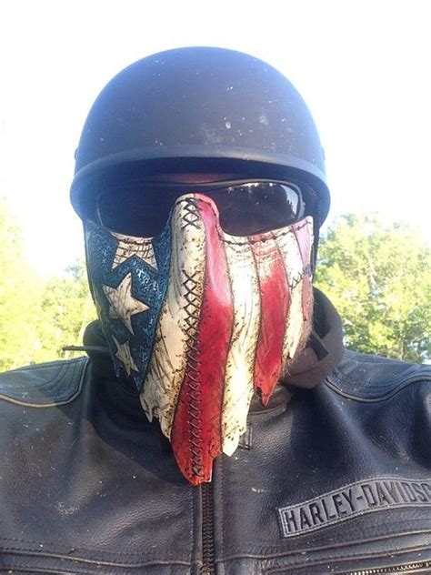 Patriot Leather Motorcycle Riding Mask Etsy In 2021 Leather Mask