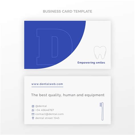 Premium Vector Minimal Dental Clinic Vertical Business Card Template