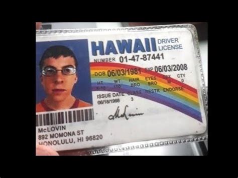 Replica De La Identificaci N Falsa De Mclovin Ya Lo S Maricon Ya