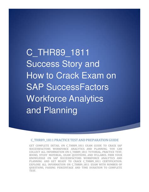 Ppt C Thr Success Story And How To Crack Exam On Sap