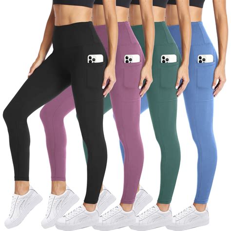 Campsnail 4 Pack Leggings For Women High Waisted Tummy Control Yoga