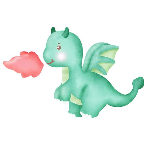 Watercolor Dragon Illustration Clipart Png