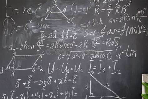 Math Physics Formulas On Chalkboard Stock Photo Image Of School Exam