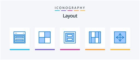 Layout Blue 5 Icon Pack Including Angular Illustration Frame Draw