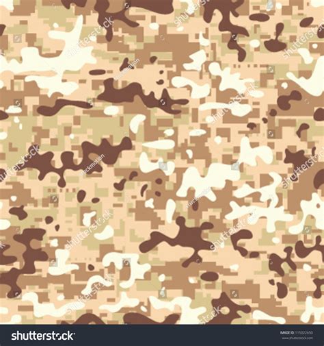 Modern Seamless Digital Desert Camo Background Stock Vector 115022650