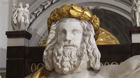 Escultura De Cabeza De Zeus Con Corona De Oro Modelo 3D 49 3ds