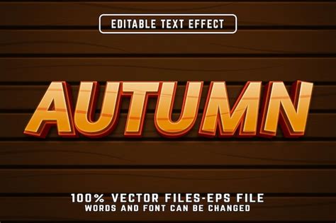 Otoño 3d efecto de texto editable vectores premium Vector Premium