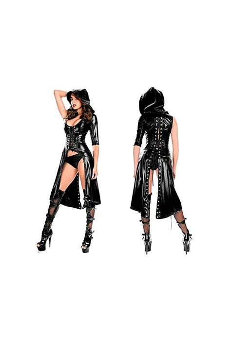 Kriddr Catsuit Femme Wetlook Sexy En Cuir Verni Catsuit Halloween C