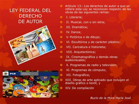 Ley Federal Del Derecho De Autor Ppt