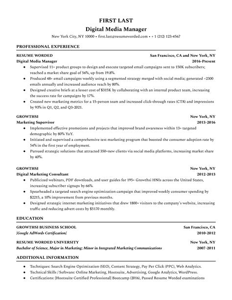 3 Digital Media Resume Examples For 2023 Resume Worded