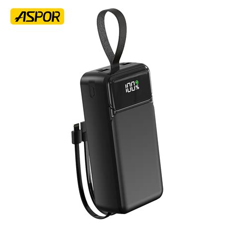 Aspor A Mah W High Speed Power Bank With Built In Cable