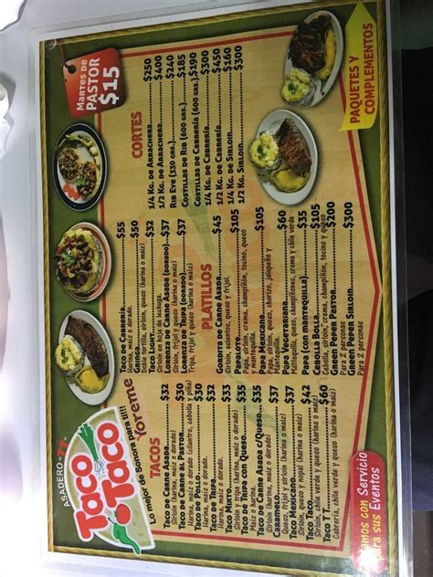 Carta Del Restaurante Taco Taco Ciudad Obreg N