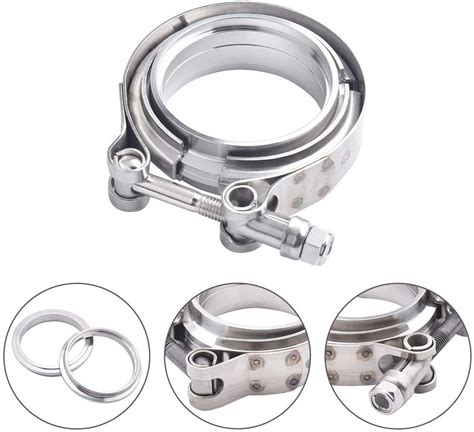 X Inch V Band Flange Clamp Kit For Turbo Exhaust Downpipes