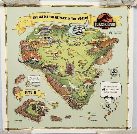 Jurassic Park island map Isla nubar art print | #2095848041