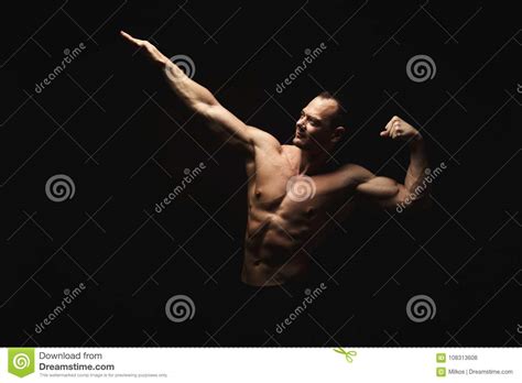 Strong Athletic Man Showes Naked Muscular Body Stock Photo Image Of