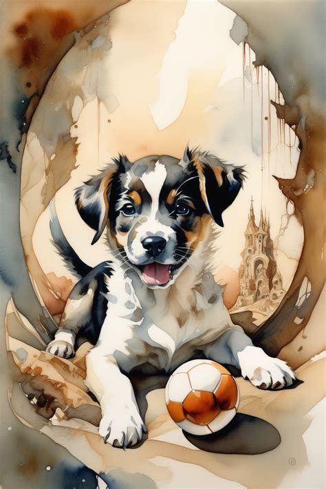 The Sweetest And Cutest Puppy Fetches The Ball By Jacek Jacenty