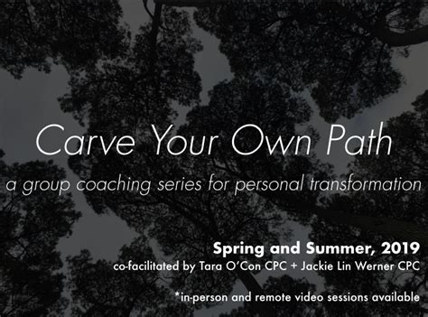 CARVE YOUR OWN PATH WORKSHOP SERIES Session 1 Expand Whats Possible