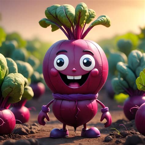 Premium Photo D Beetroot Cartoon Character