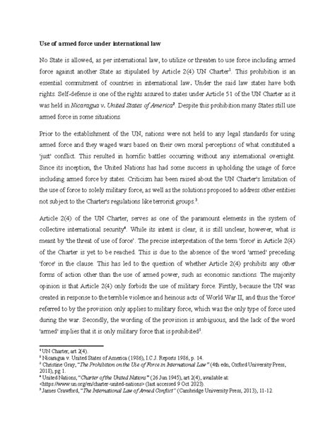 Use of force under international law - Use of armed force under ...
