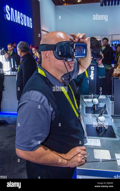 Virtual Reality Demonstration At The Samsung Booth At The Ces Show Held