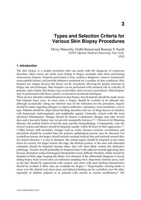 Pdf Types And Selection Criteria For Various Skin Biopsy Cdn