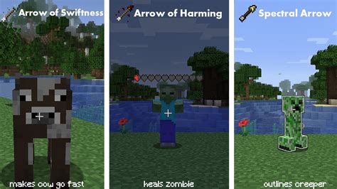 All Minecraft Tipped Arrows And Their Effects - Minecraft videos