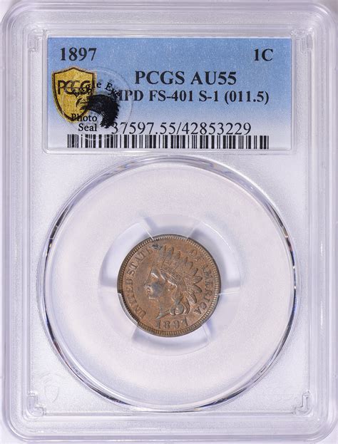 Indian Cent Misplaced Digit Fs S Pcgs Au Bn