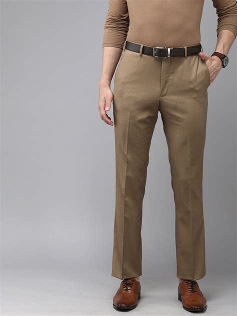 Buy Park Avenue Men Beige Solid Mid Rise Formal Trousers Trousers For Men 18237818 Myntra