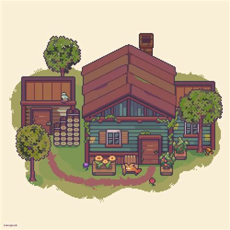 Pixel Art Journey On Twitter RT Borispixels Cozy Cottage Finally