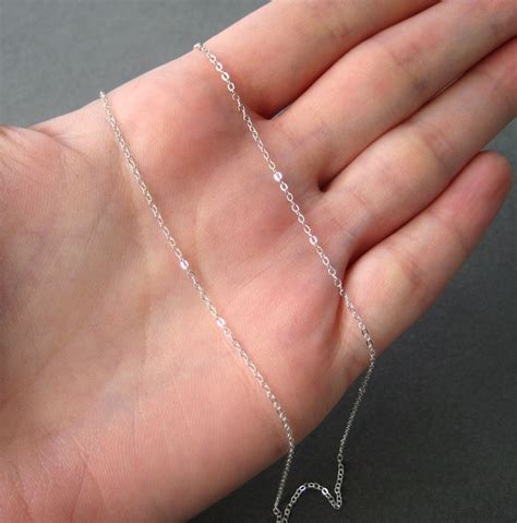 16 Inch Sterling Silver Chain Necklace Fine Gauge 925 Etsy