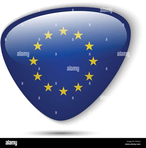 Europe Flag Glossy Button Stock Vector Image Art Alamy