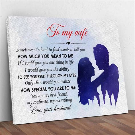 To My Wife Canvas For Living Room Bedroom Romantic Canvas Poster Print