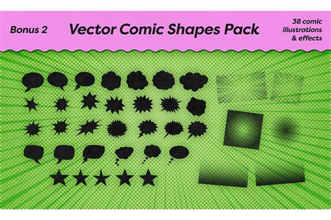 Halftone Comic Tool Set Design Cuts