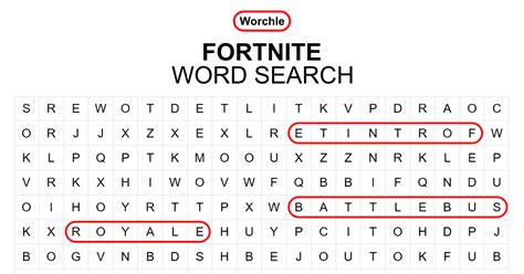 Online Fortnite Word Search Printable Worchle