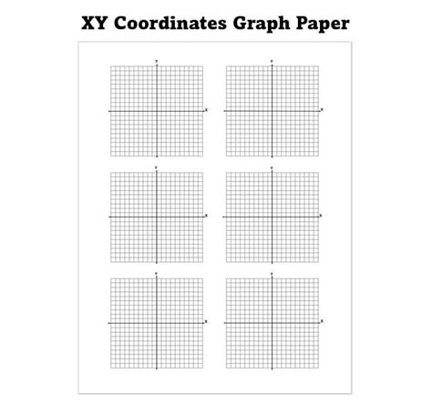 Printable X Y Coordinates Graph Paper, PDF File, Instant Download ...