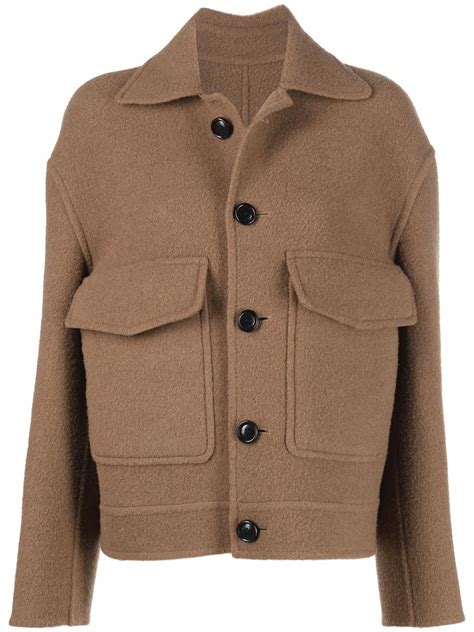 AMI Paris Single Breasted Wool Coat Farfetch