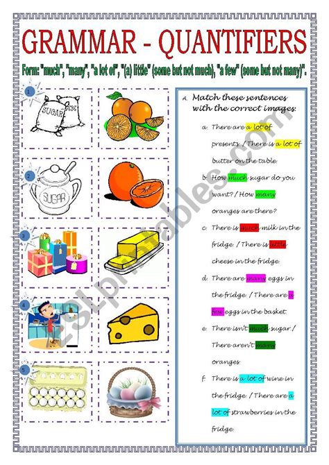 Quantifiers Interactive Worksheet Nouns Worksheet Verb Worksheets Esl Nbkomputer