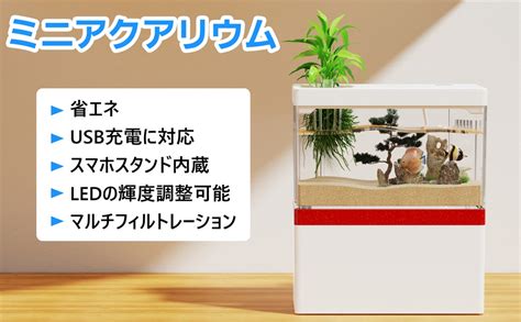 Amazon 在庫処分Yjhyuxi 水槽セット 小型水槽インボイス制度登録店照明付きミニ水槽 アクアリウム 熱帯魚 メダカ 金魚