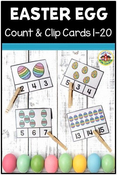 Easter Egg Counting Clip Cards 1 20 Easter Math Centers Counting Clip Cards Easter Math