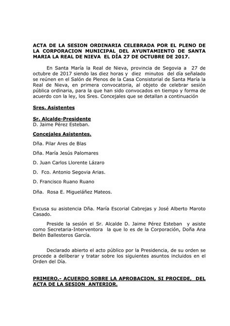 Pdf Acta De La Sesion Ordinaria Celebrada Por El Pleno De La