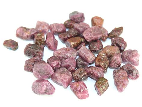 Real Rough Ruby Loose Gemstone Raw Crystalsjuly Birthstone Etsy